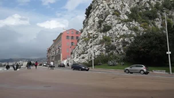 Nice - die architektur entlang der promenade des anglais — Stockvideo