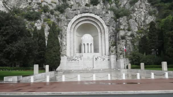 The War Memorial-Monument aux Morts i Nice, Frankrike — Stockvideo