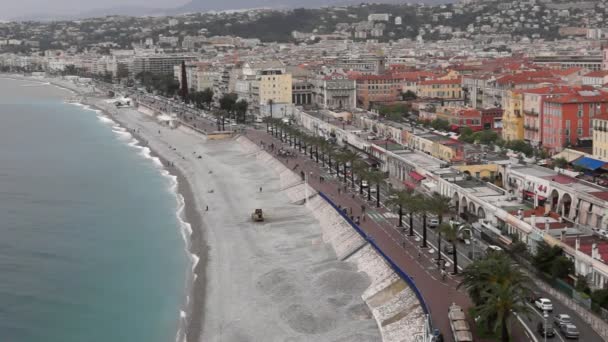 Timelapse vista ciudad de Niza en Francia. Resort de lujo de riviera francesa . — Vídeo de stock