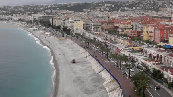 Vista de la ciudad de Niza en Francia. Resort de lujo de riviera francesa . — Vídeo de stock