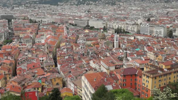 Weergave stad Nice in Frankrijk. Luxeresort van Franse riviera. — Stockvideo