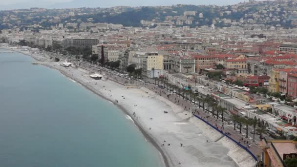 Vista cidade de Nice, na França. Resort de luxo da Riviera Francesa . — Vídeo de Stock