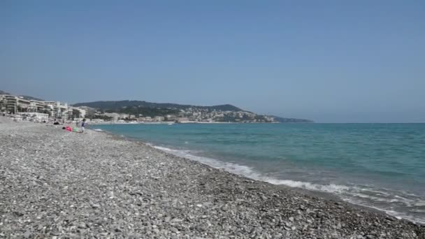 View of Mediterranean sea in Nice, France — Stock Video