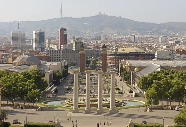 Barcelona view from Montjuic mountain — Stock Photo, Image