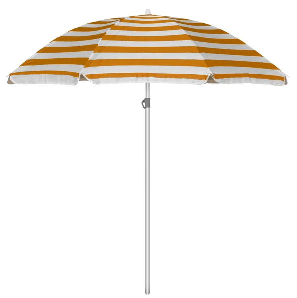 Plaj şemsiye - turuncu çizgili — Stok fotoğraf