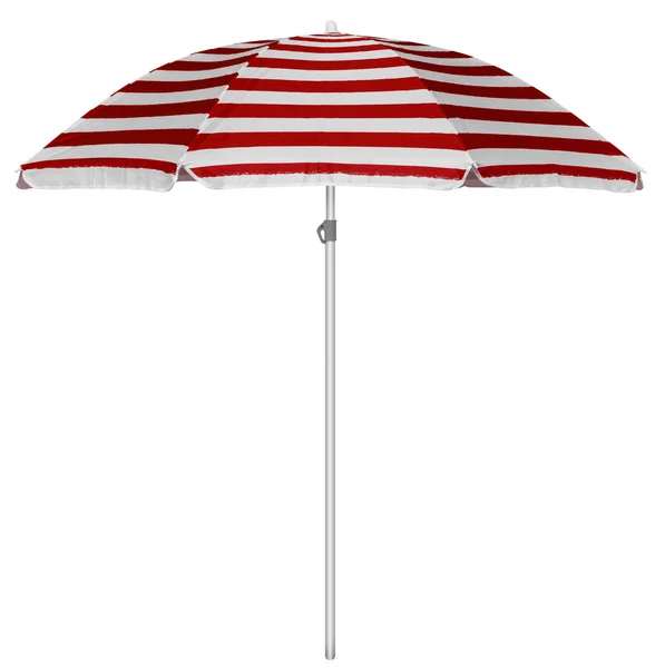 Beach pruhované deštník - červená — Stock fotografie