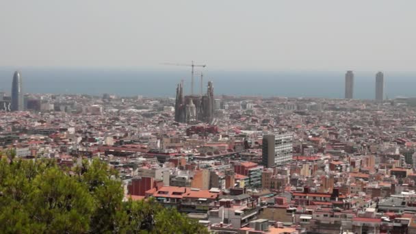 Barcelona - panoramautsikt över Barcelona — Stockvideo