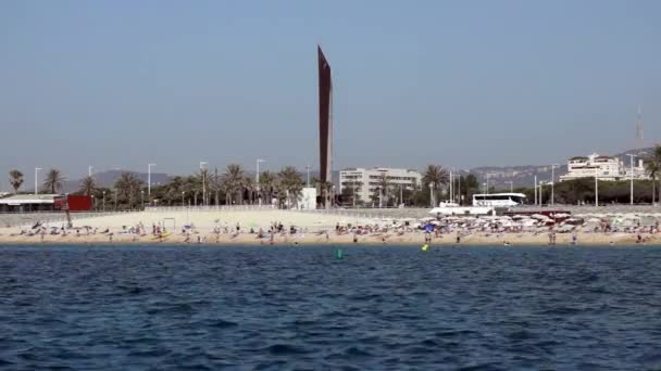 Barcelona-e - Spiaggia della Barceloneta — Video Stock