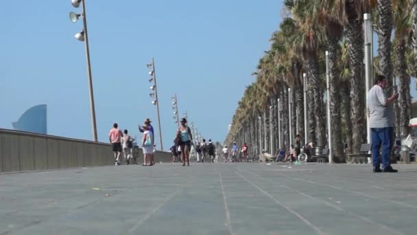 Promenade in barcelona - zeitraffer — Stockvideo