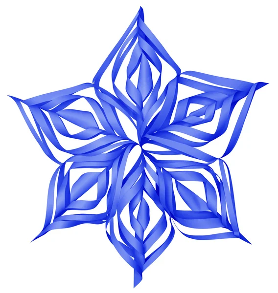 Christmas dark blue paper snowflake — Stock Photo, Image