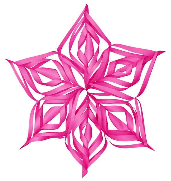 Christmas pink paper snowflake — Stock Photo, Image