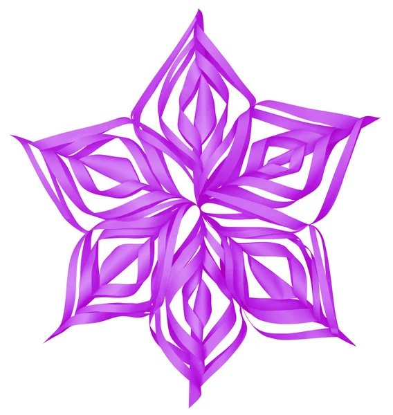 Christmas purple paper snowflake — Stock Photo, Image