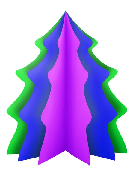 Christmas tree - green-blue-pink — Stock Photo, Image