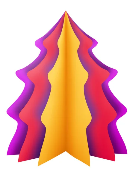 Christmas tree - violet-red-yellow — Stock Photo, Image