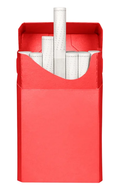 Caixa de cigarros - vermelho aberto — Fotografia de Stock