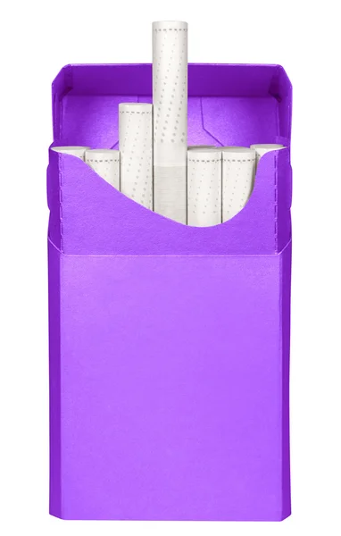 Cigarettes boîte - ouvert violet — Photo