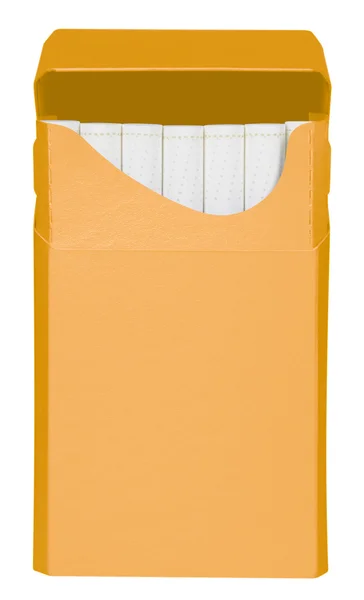 Caixa de cigarros - aberta - amarela — Fotografia de Stock