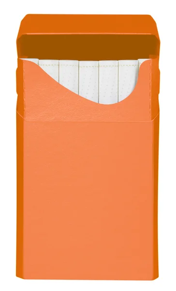Caixa de cigarros - aberta - laranja — Fotografia de Stock
