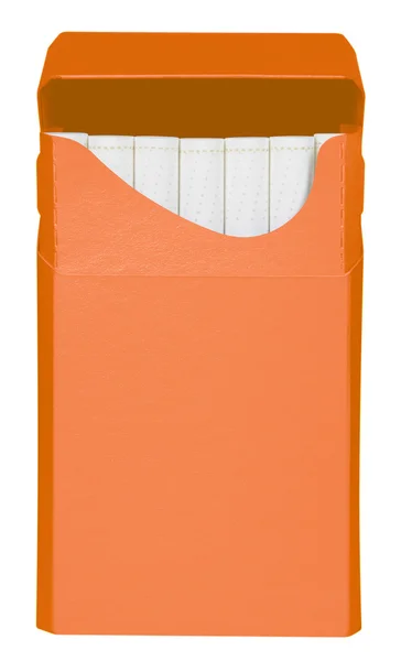 Cigarettes box - opened- orange — Stock Photo, Image