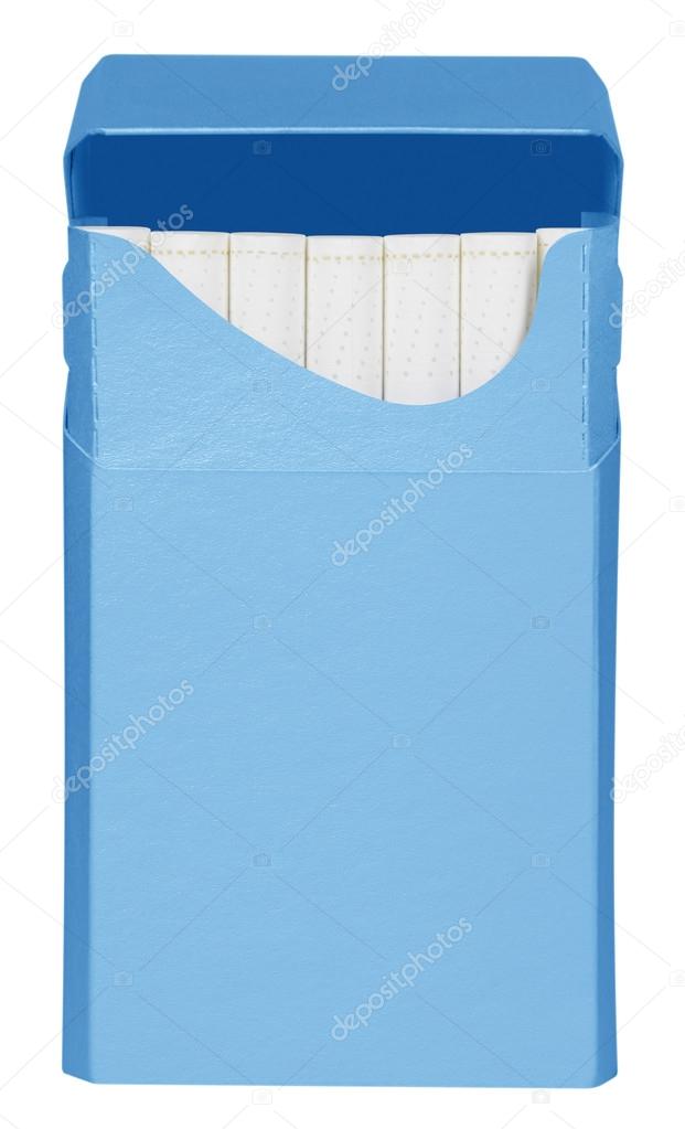 Cigarettes box opened light blue — Stock Photo © venakr 97287286