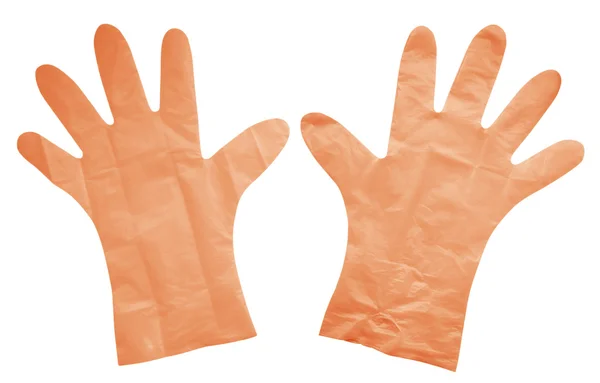 Guantes de plástico aislados - naranja — Foto de Stock