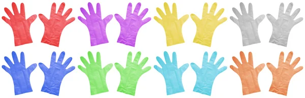 Gants en plastique isolés - colorés — Photo