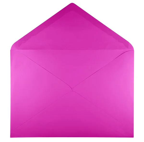 Envelope aberto em branco - rosa — Fotografia de Stock