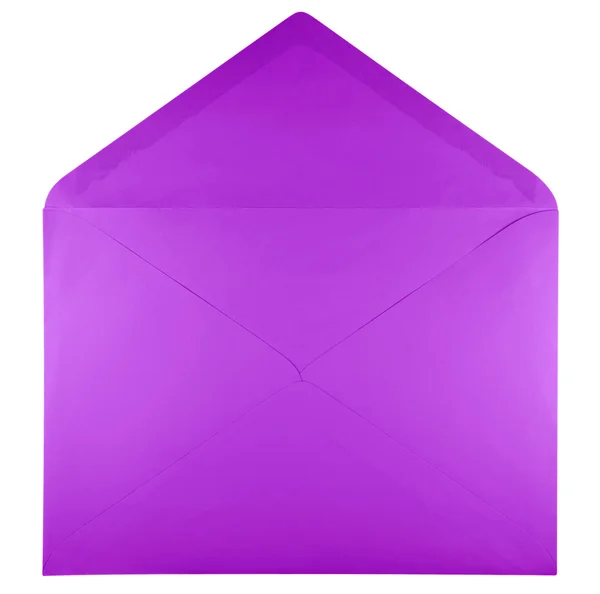 Envelope aberto em branco - violeta — Fotografia de Stock