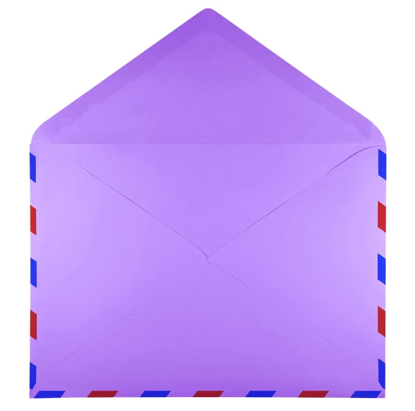 Envelope aberto em branco - violeta — Fotografia de Stock