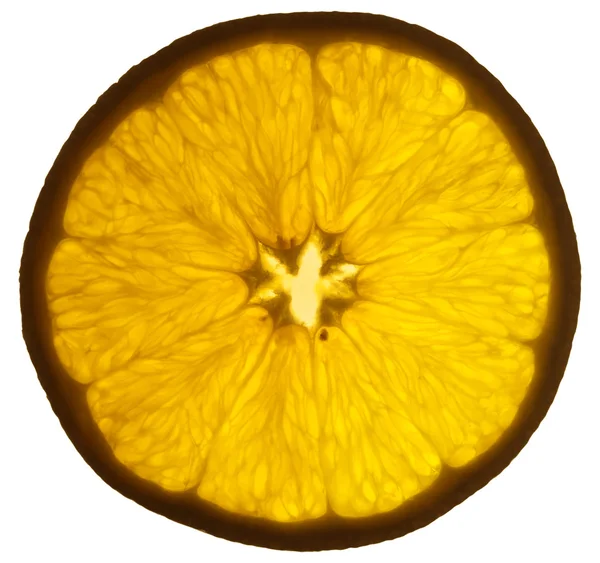 Orange slice against white — Stock Photo, Image