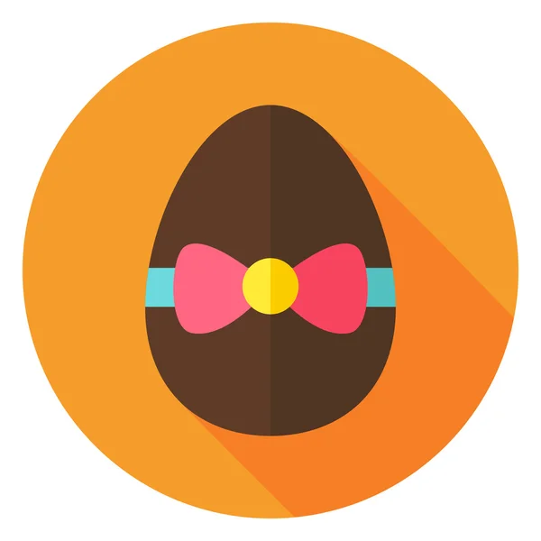 Πασχαλινό αυγό με τόξο κόμβο κυκλικό εικονίδιο — Διανυσματικό Αρχείο
