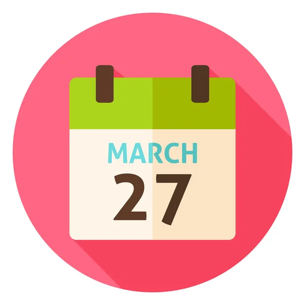 Easter Calendar Date March 27 Circle Icon — Stockvector