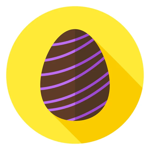 Easter Egg with Line Decor Circle Icon — Stock Vector