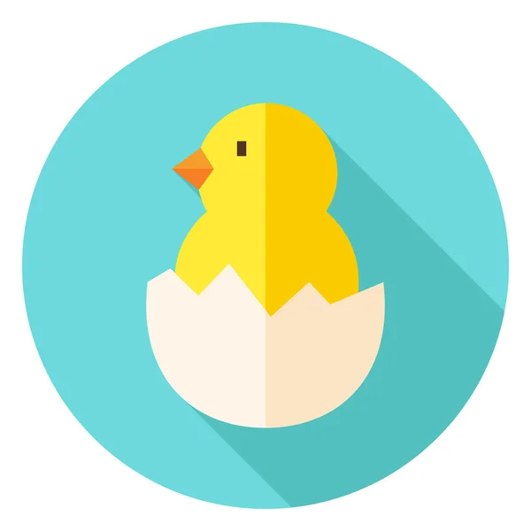 Hatched Chick in de eierschaal cirkelpictogram — Stockvector