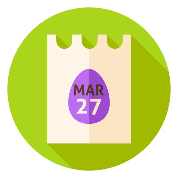 Cartaz de calendário de Páscoa com ícone de círculo de ovo — Vetor de Stock