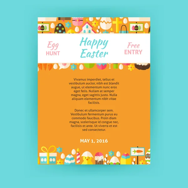 Happy Easter Invitation Vector Template Poster — Stockvector