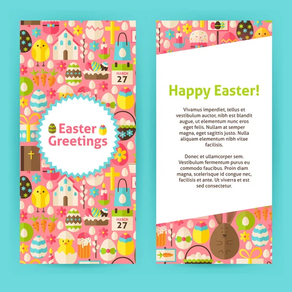 Vertical Flyer Templates for Happy Easter — Stock Vector