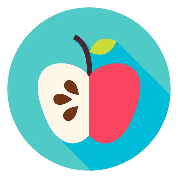 Apple Fruit Circle Icon — Stock Vector