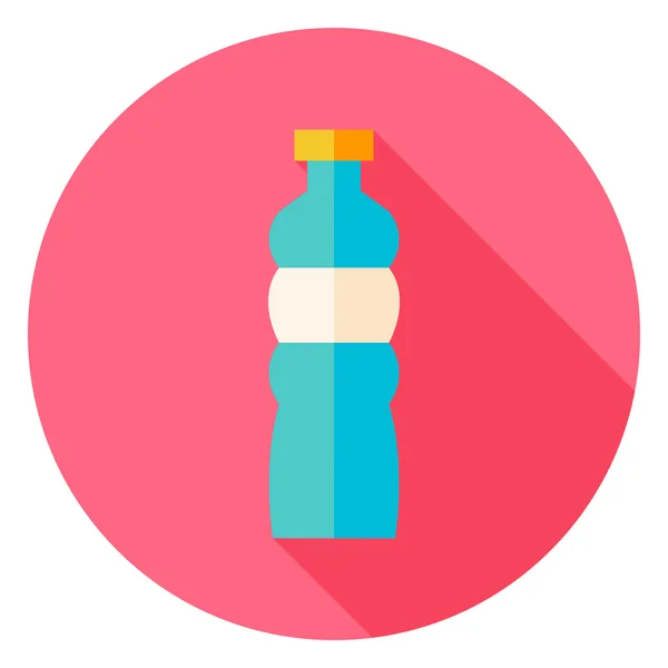 Sport Bottle of Water Circle Icon — Stock Vector