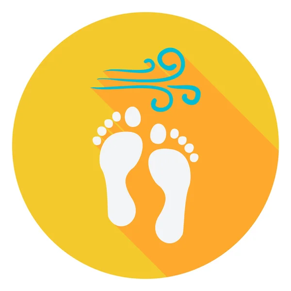 Summer Footprints on the Beach Circle Icon - Stok Vektor