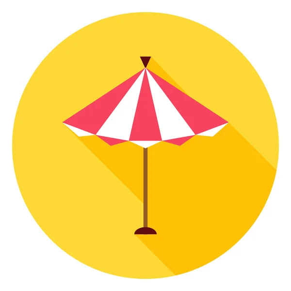 Beach Sun Umbrella Circle Icon — Stock Vector