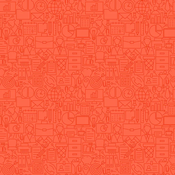 赤い細い線のオフィスライフビジネスシームレスなパターン — ストックベクタ