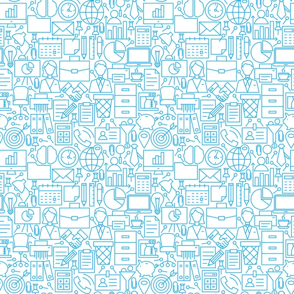 Тонкая линия Business Office White Seamless Pattern — стоковый вектор