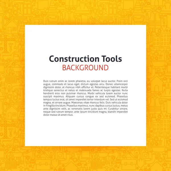 Papel sobre herramientas de construcción Línea Arte Fondo — Archivo Imágenes Vectoriales