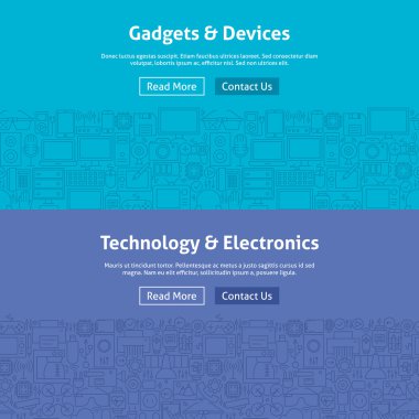Becerikli alet ve cihazlar sanat Web afiş kümesi sıraya