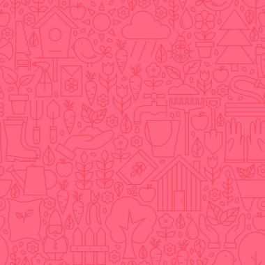 İnce bahçecilik aletleri Seamless pembe modeli satır