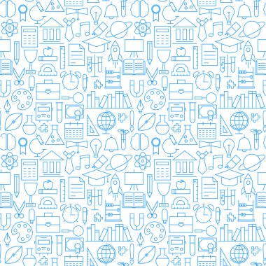 Line Okul Eğitimi Mezuniyet Dikişsiz Beyaz Desen