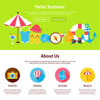Merhaba yaz düz Web tasarım şablonu
