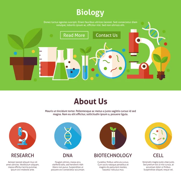 生物科学平 Web 设计模板 — 图库矢量图片