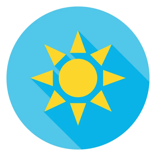 青の太陽空の円のアイコン — ストックベクタ